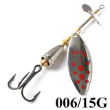 FISH KING 15g Spinner Artificial Bait Fishing Lure Willow Leaf Blades Hard Bait With Treble Hook for Pike Fishing Accessories