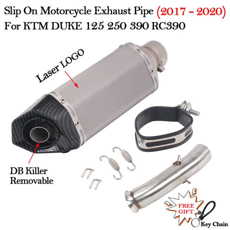 Slip on 51mm Motorcycle Exhaust System Muffler Escape Modified Middle Link Pipe For KTM DUKE 125 250 390 RC390 2017 18 2019 2020