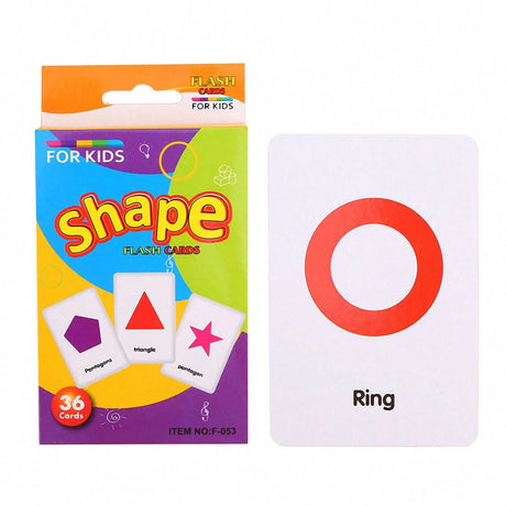 36Pcs Kids Cognition Card Shape Animal Color Teaching Baby English Learning Word Card Education Toys Montessori Material Gift