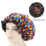 Women's Satin African Pattern Sleeping Hat Elastic Band Night Sleep Cap Hair Care Bonnet Nightcap for Women Cap Bonnet