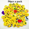 Random 30PCS/pack Funny expression Keychain Creative Cartoon Plush Smiley Keyring Christmas Pendant Mobile Phone Hanging Rope