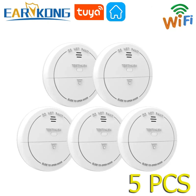 Tuya WiFi Smoke Sensor Fire Protection Top Smoke inlet Detector Smokehouse Combination Fire Alarm Home Security Firefighters