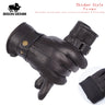 BISON DENIM Men Sheepskin Gloves Genuine Leather Thermal Warm Touchscreen Mittens Winter Ultralight Windproof Gloves For Driving