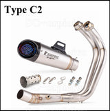 For Yamaha MT-07 FZ-07 Motorcross Exhaust Front Pipe Motorcycle Muffler System Modified Escape Moto Racing YZF MT07 FZ07 TRACER