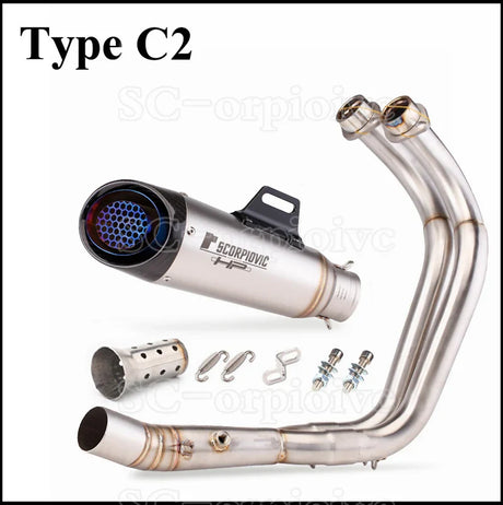 For Yamaha MT-07 FZ-07 Motorcross Exhaust Front Pipe Motorcycle Muffler System Modified Escape Moto Racing YZF MT07 FZ07 TRACER