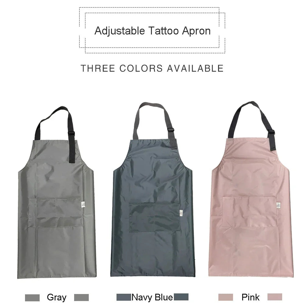 Adjustable Tattoo Apron With Neck Straps Tools Pockets Handmade Waterproof Working Aprons  Tattoo Apron Accessories Supply