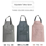 Adjustable Tattoo Apron With Neck Straps Tools Pockets Handmade Waterproof Working Aprons  Tattoo Apron Accessories Supply