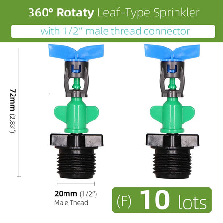 360 Degrees Leaf-Type Automatic Rotary Sprinkler Hanging Fogger Spray-head Irrigation Equipment Garden Watering Micro Jet Lawn