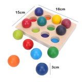 Wooden Rainbow Block Wood Stacking Toys Grimms Rainbow Building Blocks Balls Montessori Eductaional Toy Kids Rainbow Stacker