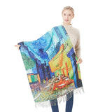 New Cashmere Scarf Women Digital Printing Pashmina Shawl Wraps Gustav Klimt Oil Painting Der Kuss Bandana Femme Foulard Tassels