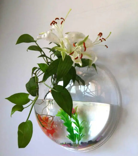 Mount Fish Tank Wall-Hanging Fish Bowl Decoration Planter Pet Supplies Acrylic Aquarium