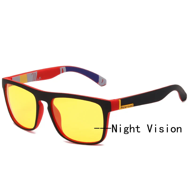 WarBLade New Square Polarized Sunglasses Men Night Vision Glasses Yellow Lens Anti-Glare Driving Sun Glasses UV400 Eyewear