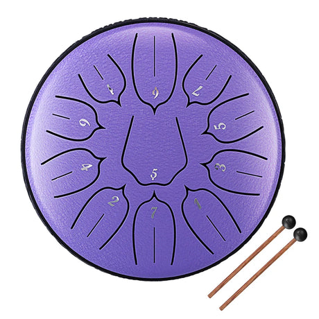 6 inch 11-Tone Steel Tongue Drum D-Key Hand Pan Drums with Drumsticks & 3 inch 6-Tone Percussion Music Instrument Drum Accessory