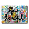 Life is Beautiful Banksy Graffiti Art Canvas Paintings on the Wall Art Posters and Prints Abstract Street Pictures Home Decor