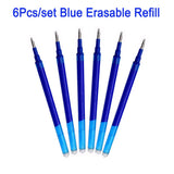 DELVTCH Erasable Gel Pen 0.7mm 0.5mm Bullet Tip Blue Black Red Color Ink Refill Rods Writing Drawing Painting Washable Handle