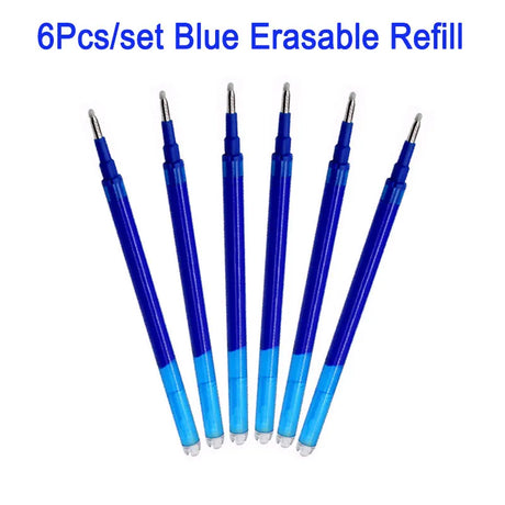 DELVTCH Erasable Gel Pen 0.7mm 0.5mm Bullet Tip Blue Black Red Color Ink Refill Rods Writing Drawing Painting Washable Handle