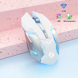 Gaming Mouse Rechargeable 2.4GWireless Bluetooth Mouse Mute Ergonomic Mouse for Computer Laptop LED Backlit Mice for IOS Android