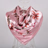 Spring And Autumn Female Satin Scarf,Big Square Scarves Hijabs Printed,Women Scarf,Purple Polyester Silk Scarf Shawl 90*90cm