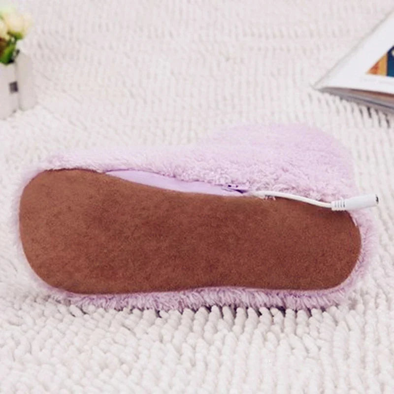 Winter USB Heater Foot Shoes Plush Warm Electric Slippers Feet Heated Washable Electric Shoes Warming Pad Heating Insoles