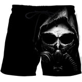 Hot Sale Skull Horror 3D Printe Beach Short Men's Shorts Anime Pants Quick-drying Street Clothing Black Short Casual short homme