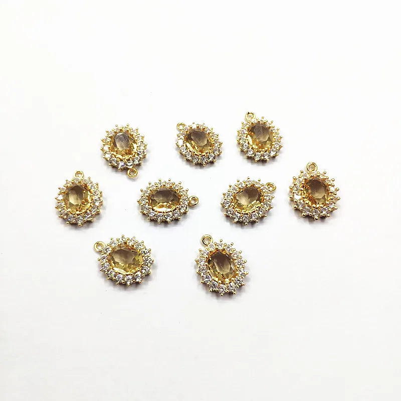 New Arrival! 19x16mm 30pcs Cubic Zirconia Oval Charm/Connectors For Necklace,Earrings parts,Accessories,Hand Made Jewelry DIY