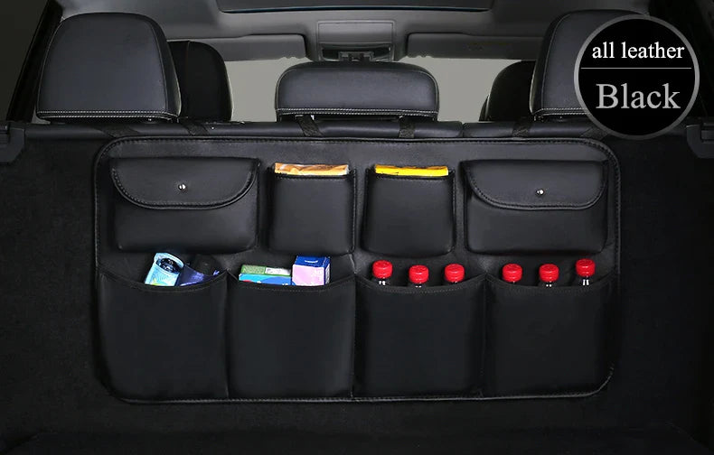 Car Rear Seat Back Storage Bag Multi Hanging Nets Pocket Trunk Organizer Auto Stowing Tidying Interior Accessories Supplies