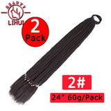 24Inch Synthetic Pontail Tail Hair Ombre Braiding Hair Jumbo Braid Same Color Crochet Hook Braids Hair Extension 2Packs