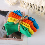 4 Pairs/pack Children's Socks Spring Autumn New Boys Girls Socks Trendy Candy Color Japanese Double Needle Tube Sock Baby Socks