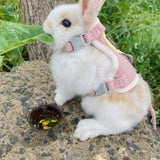 Rabbits Accessories Bunny Collar Animal Harness Cat Leash Adjustable Soft Leash Cute Vest Ferret Kitten Guinea Pig Walking Lead