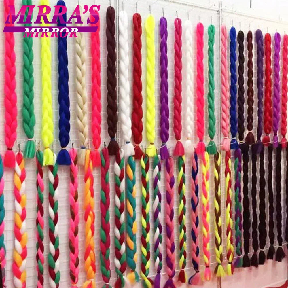 82 Inch Jumbo Box Braids Extensions Afro Synthetic Braiding Hair Ombre Hair for Twist Braid Support Wholesale Mirra’s Mirror