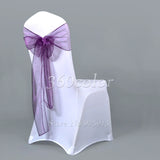 25pcs Sheer Organza Chair Sashes Bow Cover Band Bridal Shower Chair Design Wedding Party Banquet Decoration