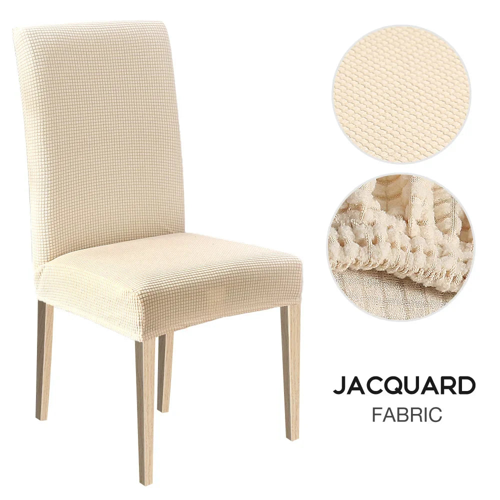 1/2/4/6pcs Dining Chair Cover Jacquard Spandex Slipcover Protector Case Stretch for Kitchen Chair Seat Hotel Banquet Elastic