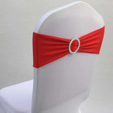 10pcs 50pcs Stretch Spandex Chair Sash Band With Round Buckle Elastic Wedding Chair Bow Tie For Hotel Party Decoration