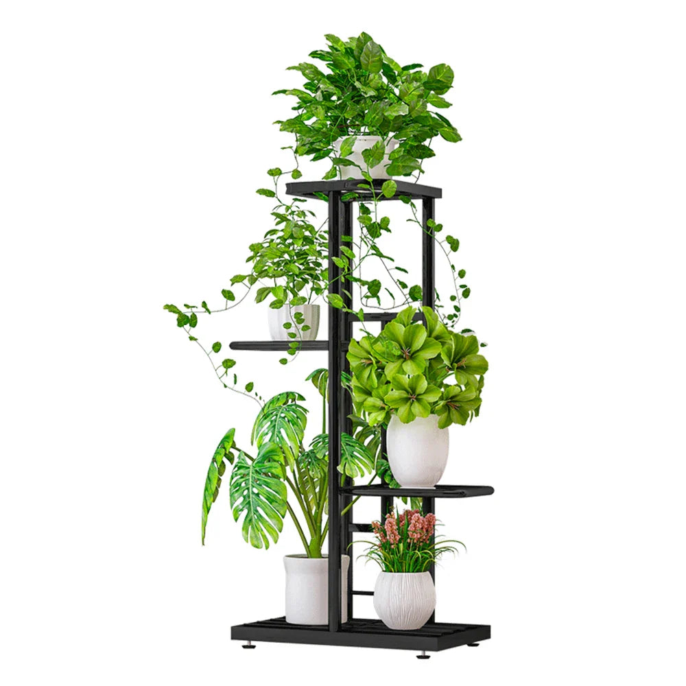 4-Tier Metal Plant Stand Flower Pot Stand Flower Display Rack Plant Holder Plant Shelf for Indoor Living Room Balcony Decoration