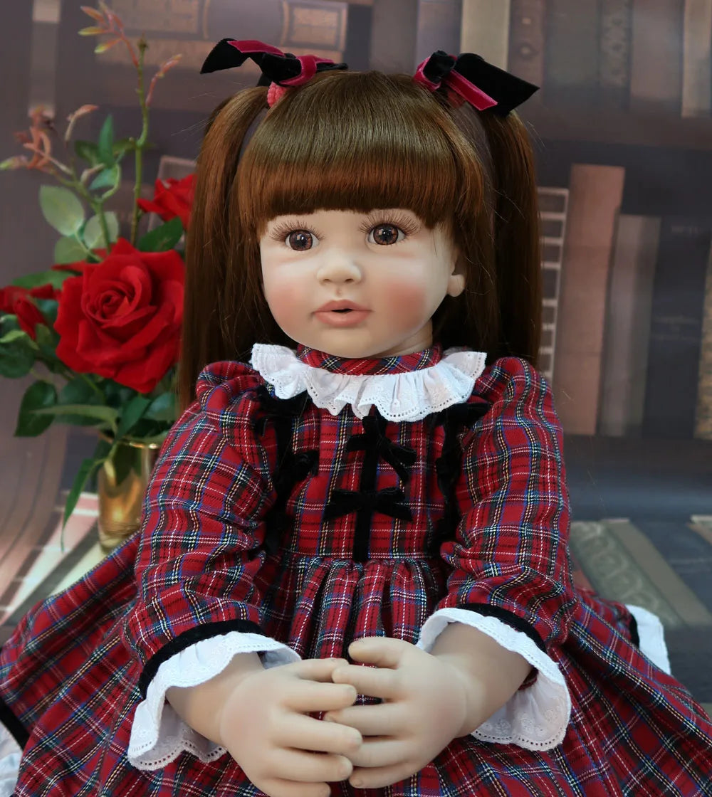 high quality 60cm big size reborn toddler princess Silicone vinyl adorable Lifelike Baby Bonecas girl bebe doll reborn menina