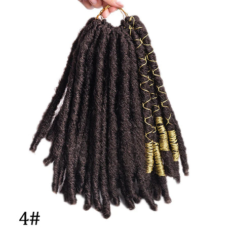 LUOYUDU Crochet Hair Dreadlocks Faux Locs Braiding Hair Extensions Synthetic Dreadlock Jumbo 10 inch 12 Strands Organic Hair