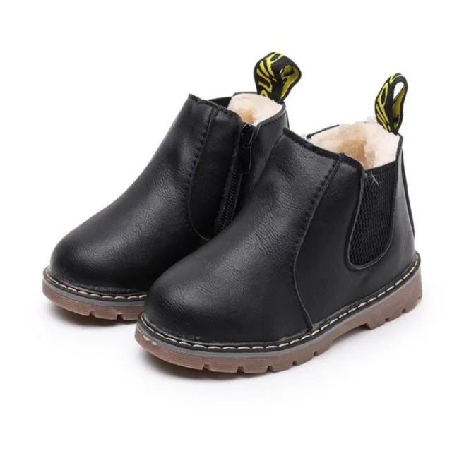 Children Kids Fashion Boots Spring Teen Girls Chelsea Boot With Zip Big Boys Snow Boots PU Leather Sneakers botas