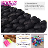 24inch Jumbo Braids Synthetic Hair For Box Braid Ombre Braiding Hair Extensions Three Tone Black Brown Blue Pink Mirra’s Mirror