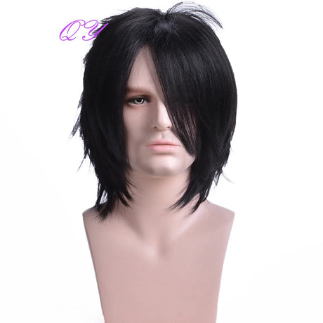 Synthetic Man Wigs  Black Short Curly For Men Wigs With High Temperature Fiber Daily Wear Curl Fashion Hairstyle Male Wig