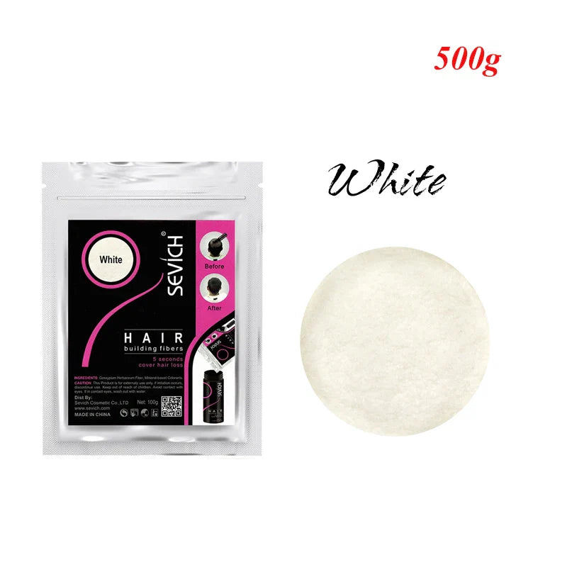 Sevich 10 Color Hair Building Fiber Instant Thickening Hair 500g Keratin Powders Fibers Hair Regrowth Fiber Refill Bags