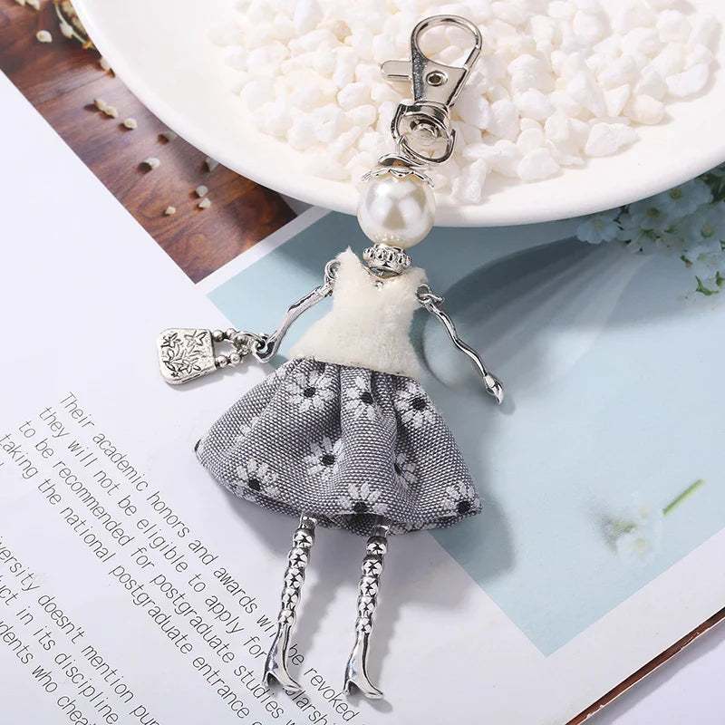 YLWHJJ brand Doll Handmade Cute charm keychain for Women Car Pendant Girls fashion Jewelry Bag key chains Accessories key ring