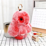 Cute Plush Bunny Keychain Women Fur Pom Pom Angel Rabbit Key Ring Hare Plush Dolls Toy Girls Bag Car Key Pendant Kids Xmas Gift