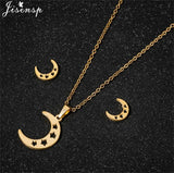 Cute Deer Cat Animal Jewelry Sets for Women Stainless Steel Triangle Star Moon Necklace Pendant Girls Christmas Accessories 2021