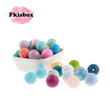 Fkisbox 500pcs 12mm Silicone Round Loose Beads Baby Teether BPA Free Pacifier Chain Accessories Tooth Nurse Chewable Gift DIY