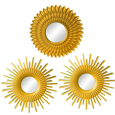 Gold Mirrors for Wall Decor Set of 3  Hanging Ornament Art Crafts Supplies for Home Bedroom Bathroom Small Round Dropshipping