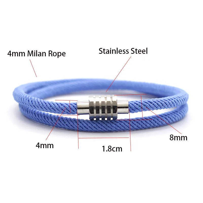 New Lucky Red Thread Bracelet Homme Female Unfading Stainless Steel Braslet Distance Magnet Braclet Gift For Lovers Pulseira