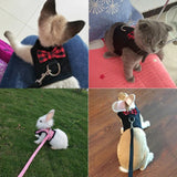 Pet Cat Cute Bow Harness and Leash Set soft Mesh Breathable Vest For puppy Chest strap Collar Outdoor Walking Training Supplies