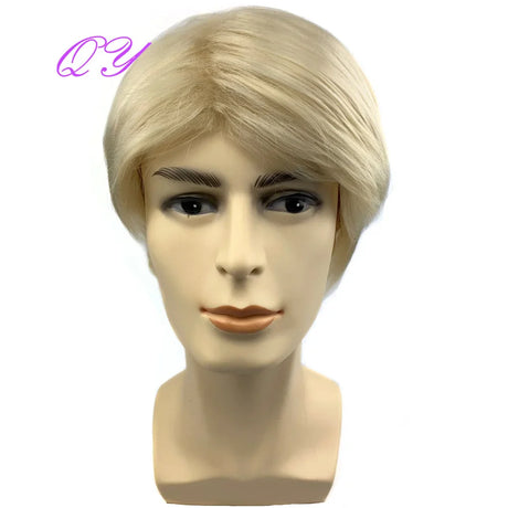 Synthetic Man Wigs  Black Short Curly For Men Wigs With High Temperature Fiber Daily Wear Curl Fashion Hairstyle Male Wig