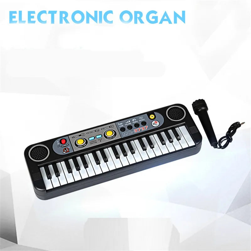 Kids Musical Instrument Toys piano Mini 37 Keys Electone Keyboard With Microphone Gifts Learning Educational Toys For Childrens