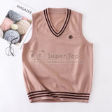 Women's Genuine JK Uniform Vest Thin Spring Autumn Uniform Original Japanese Student Knitted Gilet Vest Short Sleeveless Sweater